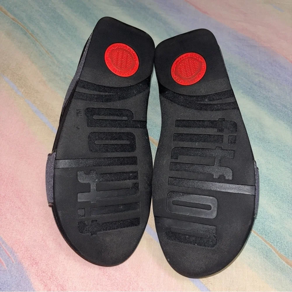 FitFlop Lulu Glitterdust Wedge Sandals size 9